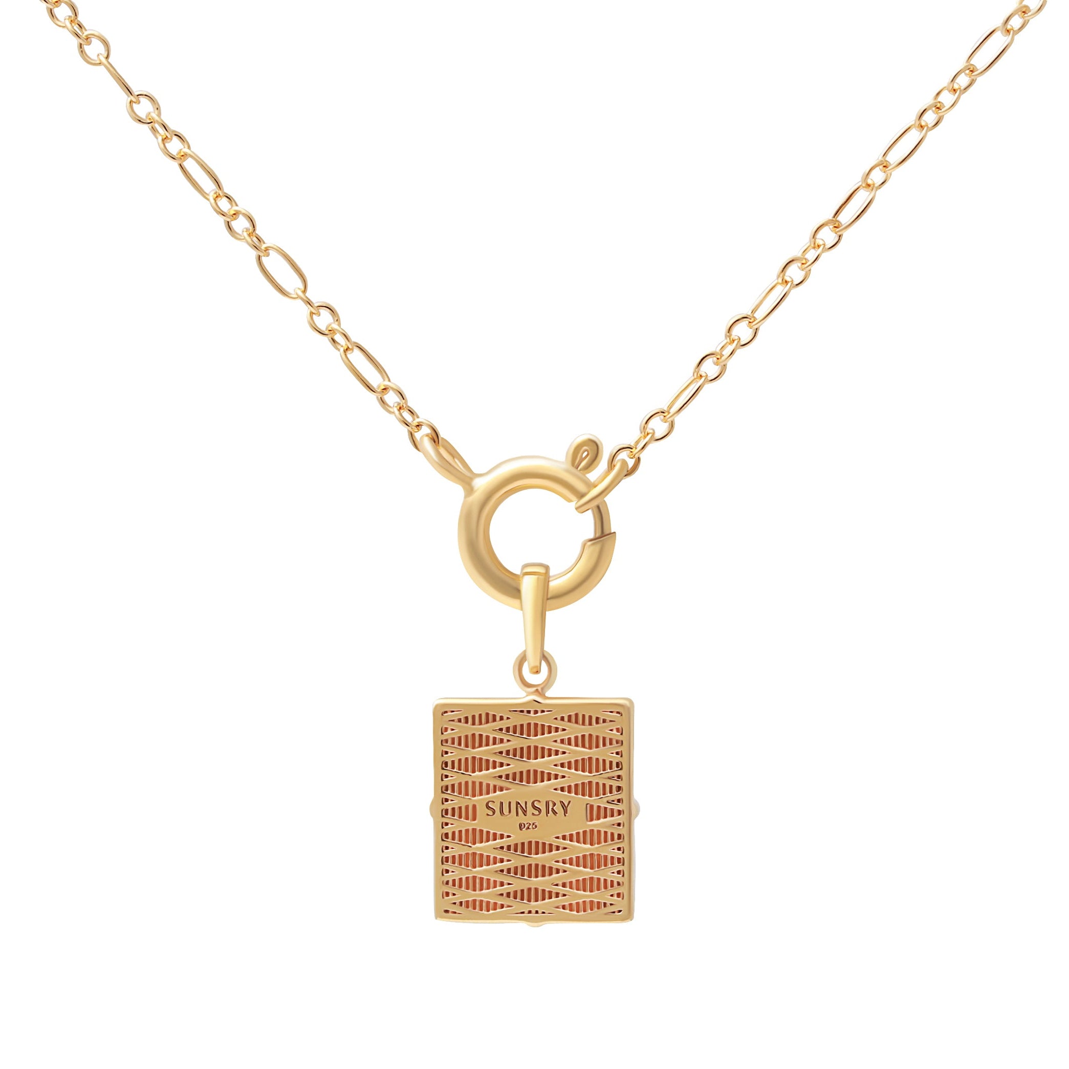 Niah Necklace - Agate Moss Gold