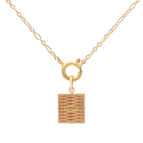 Niah Necklace - Agate Moss Gold