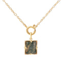 Niah Necklace - Agate Moss Gold